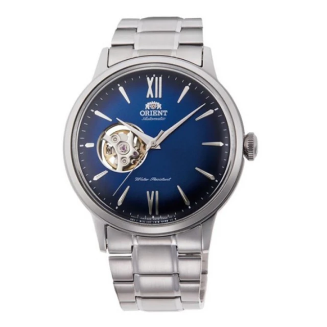 ORIENT 東方錶 官方授權T2 鏤空機械錶 鋼帶款 藍色