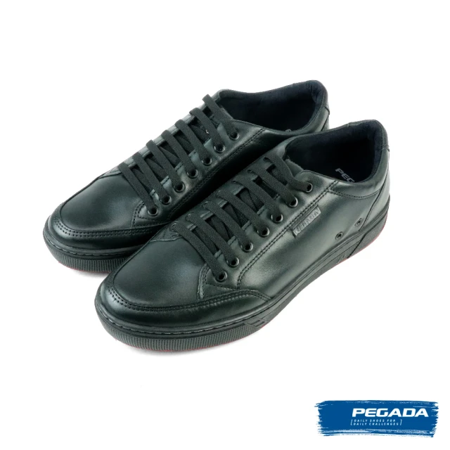 PEGADA 巴西厚底皮質綁帶休閒鞋 黑色(118901-B