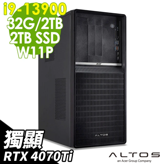【Acer 宏碁】i9 RTX4070Ti繪圖工作站(Altos P130F9/i9-13900/32G/2TSSD+2TB/RTX4070Ti/W11P)