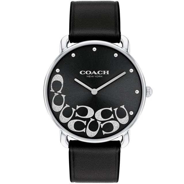 COACH Elliot 時尚金屬光C字石英手錶-36mm(14504336)
