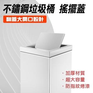 【SMILE】搖擺蓋不鏽鋼垃圾桶 方型垃圾桶 各類垃圾桶 4-STC90S(辦公室分類回收桶 大型垃圾桶)