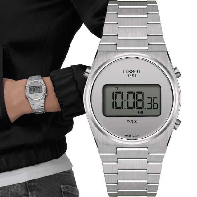 【TISSOT 天梭】PRX Digital 數位石英手錶(T1372631103000)