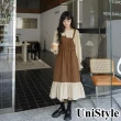 【UniStyle】現貨 假兩件長袖洋裝 顯瘦拼接魚尾裙 女 ZM297-335(圖片色)