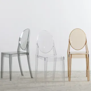 【HappyLife】水晶透明椅 多色 Y11464(椅子 餐椅 壓克力椅 塑膠椅 凳子 水晶透明椅子 ins風椅子)