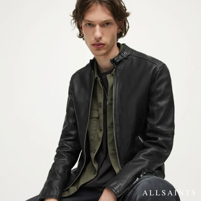 【ALLSAINTS】CORA 經典復古簡約純羊皮皮衣外套-烏黑 ML014P