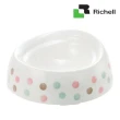 【Richell 利其爾】特殊犬用品種狗碗 M號淺型（白色普普風／粉色法國風）(寵物碗、狗碗)