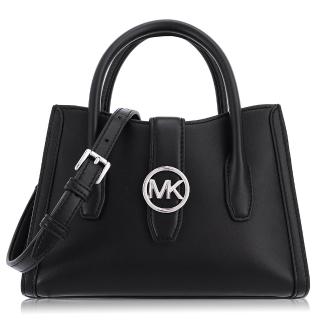 【Michael Kors】光滑皮革 / 小款 / 斜背 兩用包(黑色)