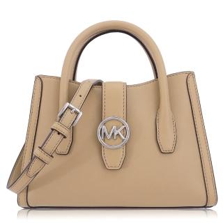 【Michael Kors】光滑皮革 / 小款 / 斜背 兩用包(奶茶)