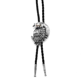 【MF select】月夜之鷹 真皮皮繩款 保羅領帶/Bolo Tie/美式領帶(臺灣研發設計)