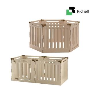 【Richell 利其爾】折疊3用塑膠圍籠6面70H（附門）(ID58841)
