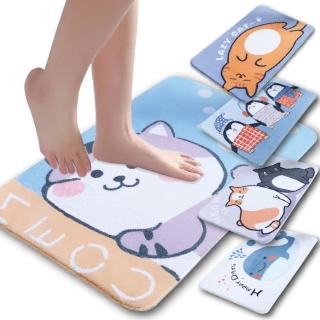 【WARM DAY LIFE】單入 珊瑚絨動物吸水地墊 吸水地墊 腳踏墊(地毯 吸水地墊 止滑墊 浴室地墊)