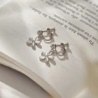 【OB 嚴選】光澤貓眼石鋯石花朵造型耳環耳夾 《XA291》