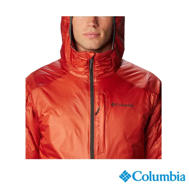 【Columbia 哥倫比亞 官方旗艦】男款-Arch Rock™金鋁點極暖連帽外套-橘紅色(UWE87180AH/HF)