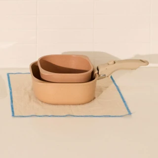 【NEOFLAM】FIKA 陶瓷塗層鍋具七件組 可拆式把手(贈 韓國Woody Pink隔熱墊乙組)