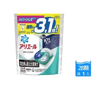 【日本P&G】PRO 10X酵素強洗淨漂白去污消臭4D洗衣凝膠囊球28顆/袋(亮白除臭洗衣物機筒槽防霉晾曬平行輸入)