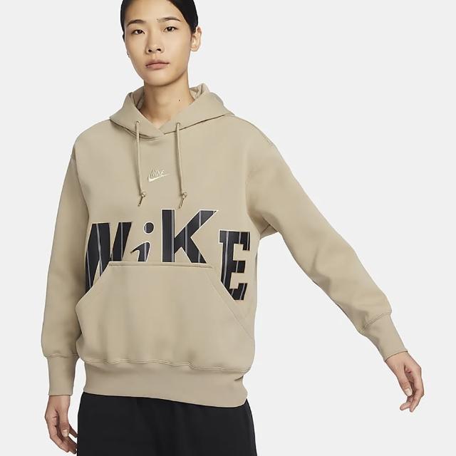 【NIKE 耐吉】連帽上衣 寬鬆版型 休閒 AS W NSW FEEL THE FUNK PO HD O 女 卡其(FV3977247)