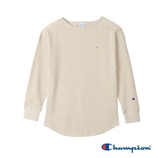 【Champion】官方直營-素色圓領長袖上衣-女(米色)
