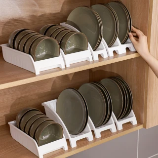 【Dagebeno荷生活】加厚型可站立式碗盤收納架 廚房餐具分類架餐盤置物架(寬型盤架3入)