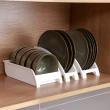 【茉家】日式瀝水型碗盤分類收納架(窄型盤架2入)