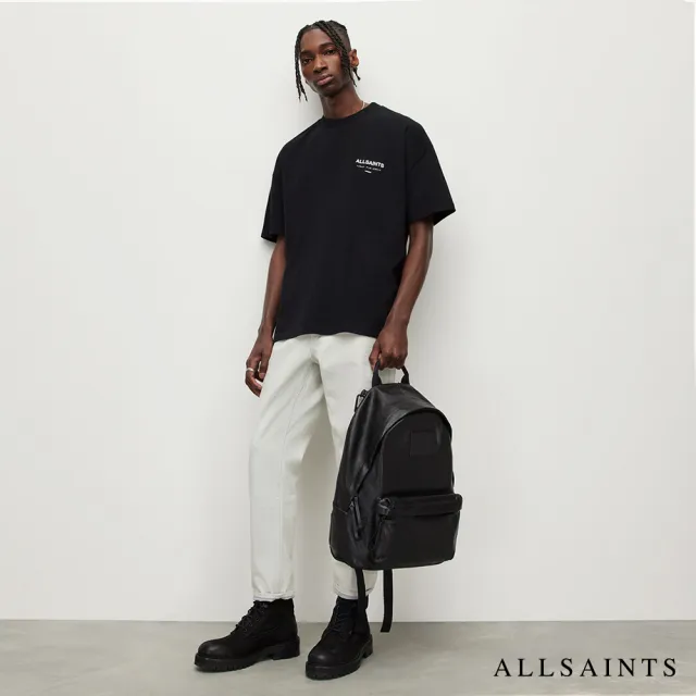 【ALLSAINTS】UNDERGROUND 純棉寬鬆LOGO東京地下搖滾短袖T恤-黑  M071PB(寬鬆版型)