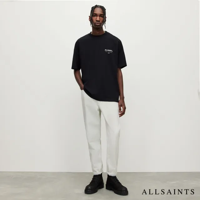 【ALLSAINTS】UNDERGROUND 純棉寬鬆LOGO東京地下搖滾短袖T恤-黑 M071PB(寬鬆版型)