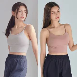 【STL】現貨 韓國 Volume Bra Crop Top 細肩帶 運動內衣／短版背心上衣 穩定支撐(專利記憶棉胸墊／多色)