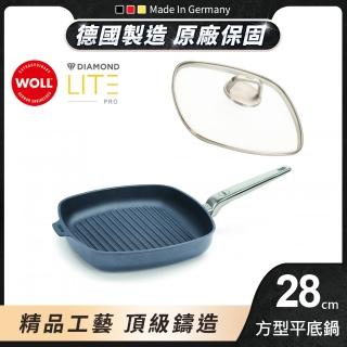 【Woll】福利品 Diamond Lite Pro 德國製 鑽石系列不沾鍋/方型牛排鍋28cm(-盒損)