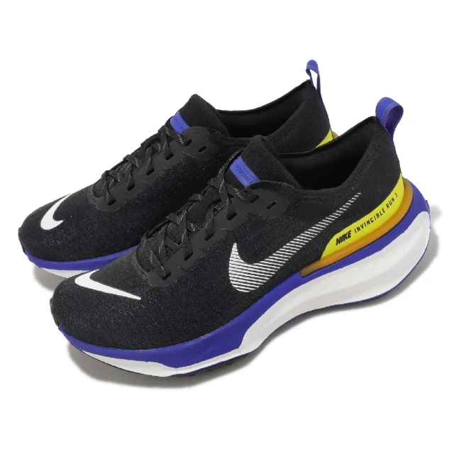 NIKE 耐吉NIKE 耐吉 慢跑鞋 Zoomx Invincible Run FK 3 黑 黃 藍 男鞋 針織 運動鞋(DR2615-003)