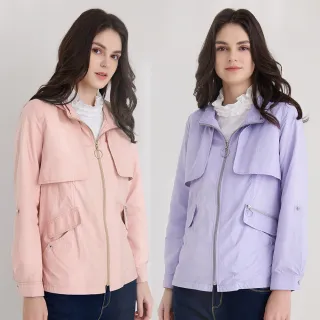 【ILEY 伊蕾】膠原蛋白涼感防曬風衣連帽外套(兩色；M-L；1223074931)