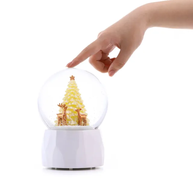 【JARLL 讚爾藝術】光輝聖誕樹 水晶球音樂盒(生日情人告白 結婚 聖誕禮物 交換禮物 聖誕裝飾)