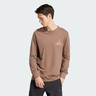 【adidas 愛迪達】上衣 男款 長袖上衣 大學T 運動 ADV VOLCANO LS 咖啡 IL5172
