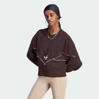 【adidas 愛迪達】上衣 女款 長袖上衣 運動 三葉草 BF SWEATSHIRT 咖啡 II8082
