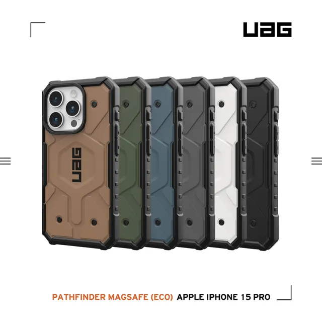 【UAG】iPhone 15 Pro 磁吸式耐衝擊保護殼（按鍵式）-藍(支援MagSafe功能)