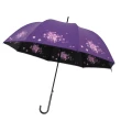 【雙龍牌】HANA鉤繡黑膠宮廷傘花朵自動晴雨傘(彎勾直立傘防曬陽傘A8027A)