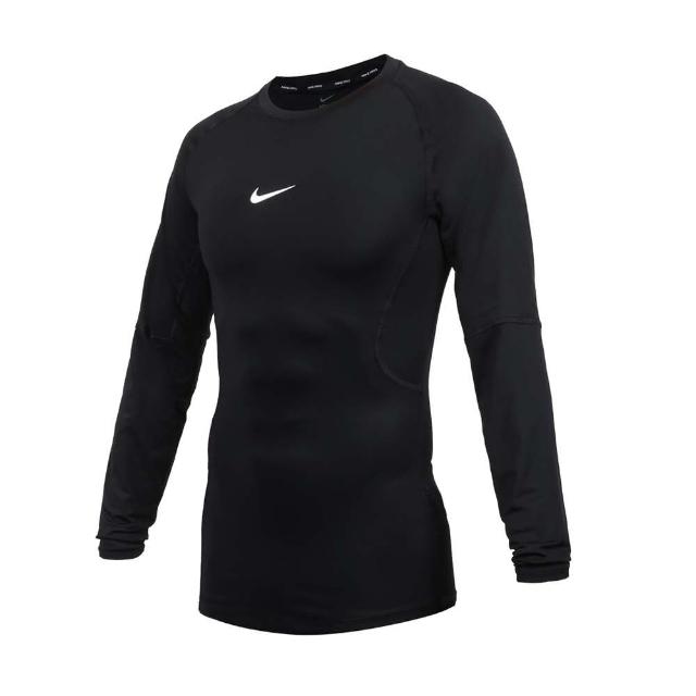 【NIKE 耐吉】男運動長袖緊身衣-DRI-FIT 休閒 上衣 黑白(FB7920-010)