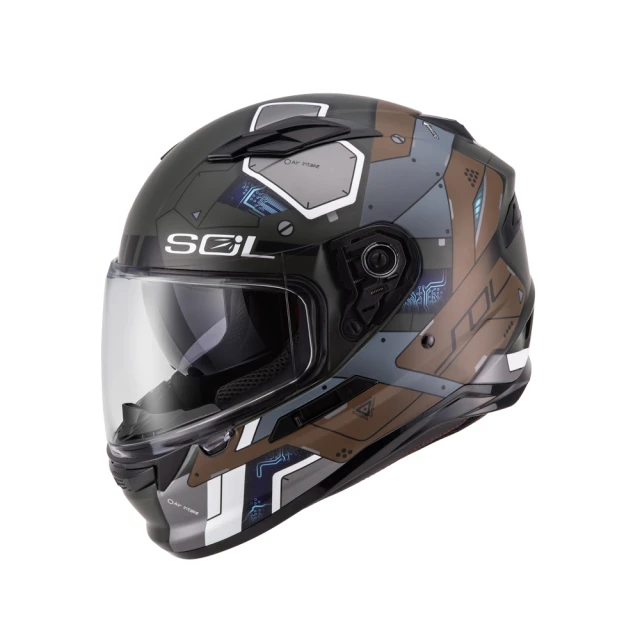 SOL SF-6全罩式安全帽 機動裝甲_消光鐵灰/白｜SOL