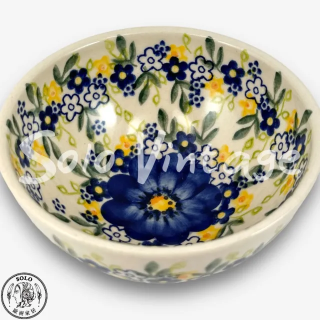 【SOLO 波蘭陶】波蘭製 Vena 波蘭陶 12CM 中式碗 藍色春宴系列