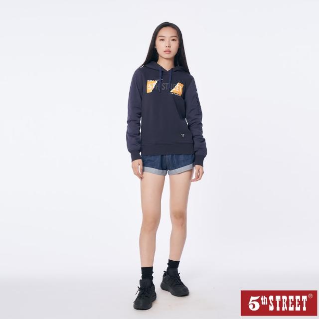 【5th STREET】女裝反摺牛仔短褲-石洗綠