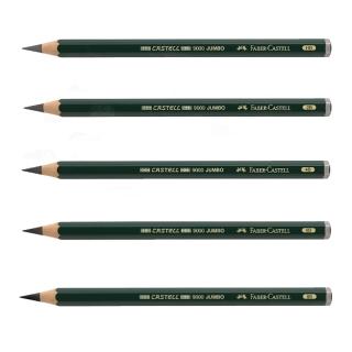 【Faber-Castell】輝柏 JUMBO頂級9000素描鉛筆HB/2B/4B/6B/8B 6支入 / 盒 119300~119308