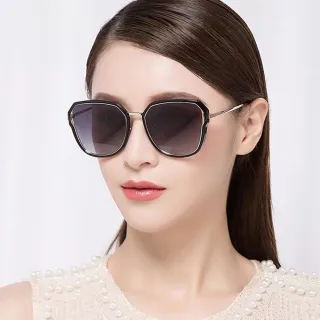 【SUNS】時尚大框墨鏡 幾何簍空顯小臉 高質感金屬框 韓妞必備款眼鏡 S870(抗UV400/檢驗合格)