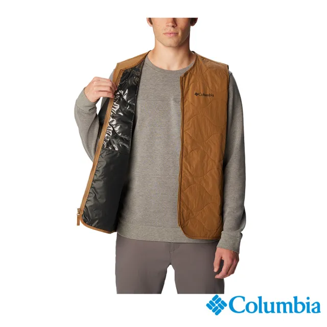 【Columbia 哥倫比亞 官方旗艦】男款-Birchwood™Omni-Heat鋁點保暖背心-棕色(UWE28740BN/HF)