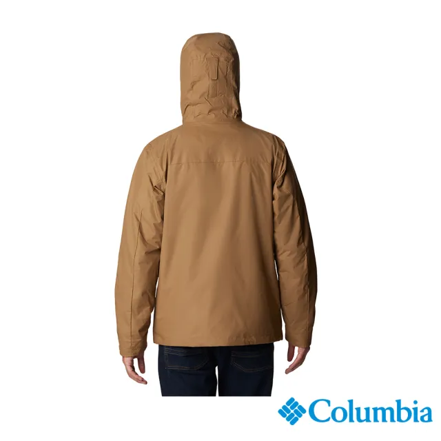 【Columbia 哥倫比亞 官方旗艦】男款-Tunnel Falls™Omni-Tech防水內刷毛兩件式外套-棕色(UWE05720BN/HF)