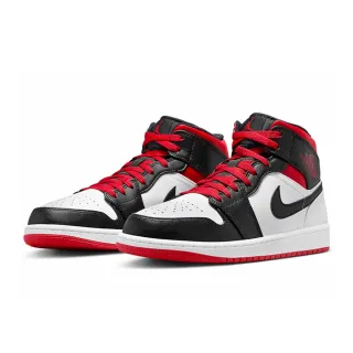 【NIKE 耐吉】休閒鞋 Air Jordan 1 Mid Gym Red/ Black Toe 黑紅白 黑腳趾 男鞋(DQ8426-106)