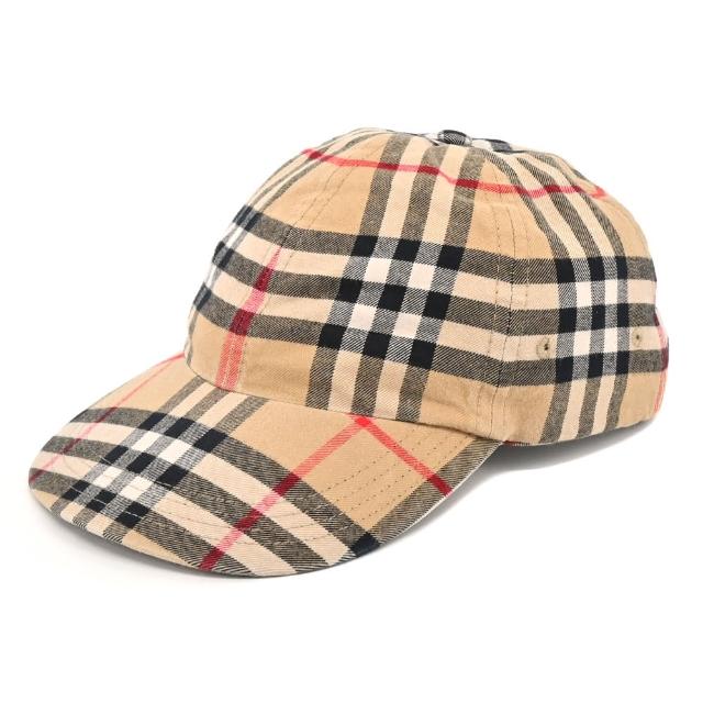 【BURBERRY 巴寶莉】格紋棉質棒球帽(卡其)