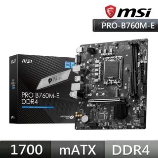 【MSI 微星】PRO B760M-E DDR4 主機板+微星 INTEL AX210NGW WIFI-6E 內接無線網絡卡