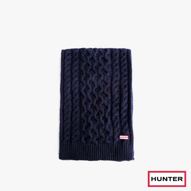 HUNTER 配件-麻花針織圍巾(深藍色)好評推薦