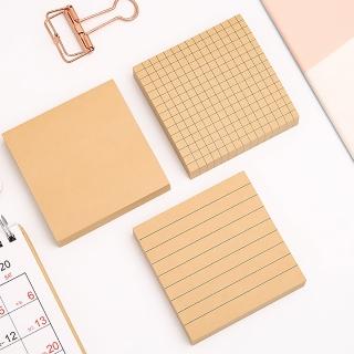 【學生文具】INS牛皮紙便利貼3件套( 便條紙 不滲墨 記事貼 備忘錄 標籤 筆記紙 留言貼 辦公用品)