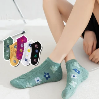 【Socks Form 襪子瘋】5雙組-森系少女日系棉質短襪(踝襪/棉襪/船型襪/女襪)