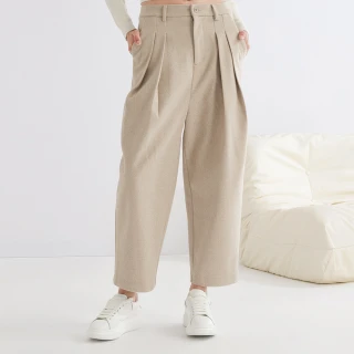【GAP】女裝 商務寬鬆西裝褲-米色(890002)