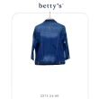 【betty’s 貝蒂思】刷色壓線顯瘦七分袖牛仔外套(深藍)